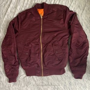 Maroon bomber jacket